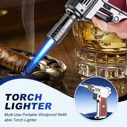 ⏳Begrenzte Zeit 50% Rabatt💥Tragbare, winddichte, nachfüllbare Mehrzweck-Taschenlampe Feuerzeug