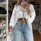 🔥Durchsichtiges, elegantes Maxi-Top mit Spitzenmuster