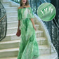 Bedrucktes, plissiertes Off-Shoulder-Kleid für Damen