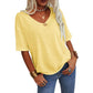 ⏳Begrenzte Zeit 50% Rabatt🔥Unifarbenes Damen-T-Shirt mit V-Ausschnitt