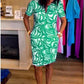 🌸💕Modisches Kleid mit kurzen Ärmeln und V-Ausschnitt