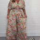 💥Kurzarm-Jumpsuit für Damen mit V-Ausschnitt und Blumenprint