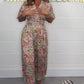 💥Kurzarm-Jumpsuit für Damen mit V-Ausschnitt und Blumenprint