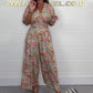 💥Kurzarm-Jumpsuit für Damen mit V-Ausschnitt und Blumenprint