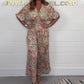 💥Kurzarm-Jumpsuit für Damen mit V-Ausschnitt und Blumenprint