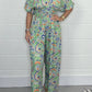💥Kurzarm-Jumpsuit für Damen mit V-Ausschnitt und Blumenprint