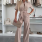 Button-Down-Jumpsuit mit Taillenband für Damen