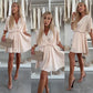🌸Kleid mit V-Ausschnitt und asymmetrischem Saum🌈
