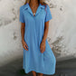 Einfarbiges Kurzarmkleid für Damen