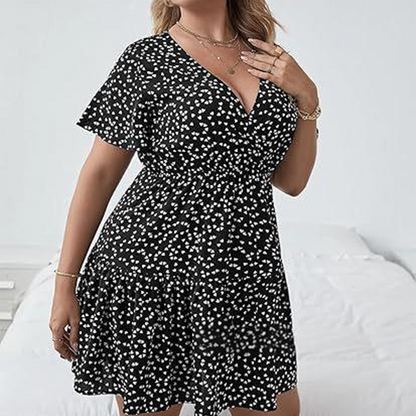 🌺Lässiges Damenkleid mit V-Ausschnitt und Print