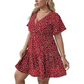 🌺Lässiges Damenkleid mit V-Ausschnitt und Print