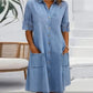 🌺Elegantes einfarbiges Jeanskleid für Damen