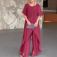 💃Damen-Set aus asymmetrischem Oberteil und lockerer Hose