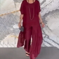 💃Damen-Set aus asymmetrischem Oberteil und lockerer Hose