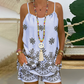 🌟Zeitlich begrenztes Sonderangebot 🌈 Damen-Set bestehend aus einem bedruckten Top mit schmalen Trägern und einer Shorts