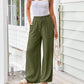 💎55% Rabatt 👖Damen Leinenhose, locker geschnittene Wide-Leg-Hose mit Taschen und Kordelzug, bequem und ideal für Freizeit und Alltag🌸