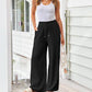 💎55% Rabatt 👖Damen Leinenhose, locker geschnittene Wide-Leg-Hose mit Taschen und Kordelzug, bequem und ideal für Freizeit und Alltag🌸