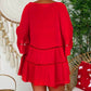 Women's Casual Hollow Out V-Ausschnitt Kleid