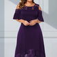✨Sommerschlussverkauf – 50 % Rabatt✨💃Elegantes Damenkleid mit freien Schultern und Spitzenbesatz am Saum