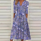 🌸 Lockeres V-Ausschnitt-Kleid mit Blumenprint – vielseitig kombinierbar, entspannte Passform für jeden Anlass. ✨