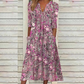🌸 Lockeres V-Ausschnitt-Kleid mit Blumenprint – vielseitig kombinierbar, entspannte Passform für jeden Anlass. ✨