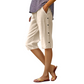 Women's Casual Loose Baumwolle Leinen Atmungsaktive Capri-Hosen
