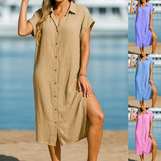 🌺Damenmode & vielseitiges Hemdkleid