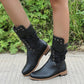 Damen Schnürstiefel mit niedrigem Absatz und runder Spitze