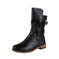 Damen Schnürstiefel mit niedrigem Absatz und runder Spitze