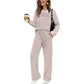 🔥Letzter Tag 50% Rabatt✨Loungeset für Damen: Top mit Rundhalsausschnitt & Hose mit Kordelzug💖