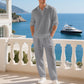 👕 60% RABATT! 🌞 Herren 2-teiliger Freizeit-Set – Leinen Polo-Shirt mit Langen Ärmeln & Lange Hose, Atmungsaktiv & Perfekt für Frühling & Sommer 🌿