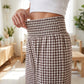 ⏳LETZTER TAG DES SALE – 50 % RABATT!🎁Gestreifte Gingham-Hose mit weitem Bein, hoher Taille und Taschen