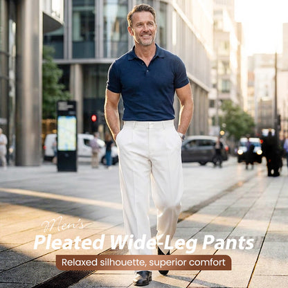 💎 49% RABATT! 💎 Lässige Herrenhose mit Bundfalte & Weitem Bein – Atmungsaktiv, Vielseitig & Mit Funktionalen Taschen 👖🌿