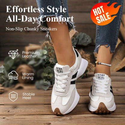 💎 57% RABATT! 💎 Damen-Freizeitschuhe – Klobige Sneaker mit 4 cm Platform, Rutschfest & Retro-Design in 6 Farben 🥿🌈