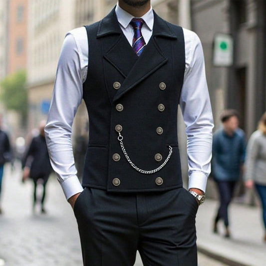 Zeitlich begrenztes Angebot – Lässige Retro-Slim-Fit-Weste für Herren, passend zu Anzug oder Smoking