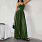 Jumpsuit mit Spaghettiträgern, weitem Bein und Taschen