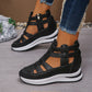 🔥 50 % Rabatt! Luftige Keilabsatz-Sandalen – wasserfestes PU + Profilgummisohle | Bequem & vielseitig