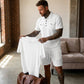 Herren 2-teiliges Set: Kurzarm-Oberteil und Shorts mit Kordelzug