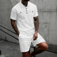 Herren 2-teiliges Set: Kurzarm-Oberteil und Shorts mit Kordelzug