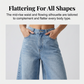 👖Damen-Jeans-Culotte mit mehreren Knöpfen und weitem Bein