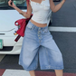 👖Damen-Jeans-Culotte mit mehreren Knöpfen und weitem Bein
