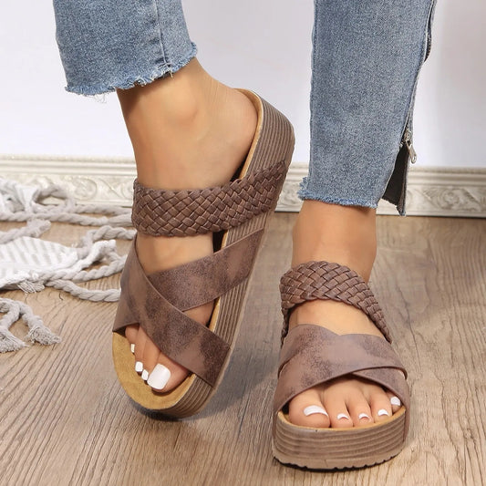 ⌛LIMITED-TIME 55% RABATT! 🔥👡Plateau-Sandalen –Casual, Vegan, Keilabsatz🏝️