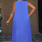 Damen ärmelloses Maxikleid mit Taschen für den lässigen Alltag