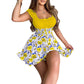 🔥💐LETZTER TAG DES SALE – 50 % RABATT💕Sommerliches Minikleid mit Blumenmuster und gesmokter Taille