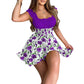 🔥💐LETZTER TAG DES SALE – 50 % RABATT💕Sommerliches Minikleid mit Blumenmuster und gesmokter Taille