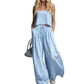 👗 Damen Crop Top & Wide-Leg Hose 2-teiliges Set