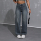 ✨🔥Damenjeans mit hoher Taille und geradem Bein👖