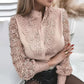Damen-Bluse mit durchbrochener Spitze und langen Ärmeln
