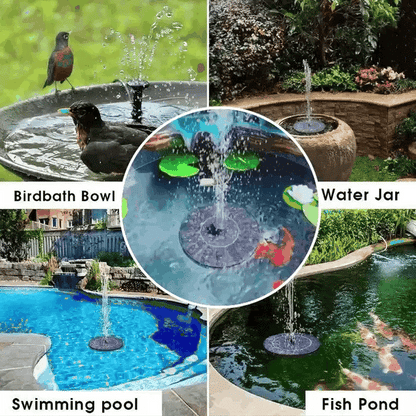 💎50% SOLAR-SPRINGBRUNNEN! 💎 4 Düsen, Kabellos & Schwebend für Garten, Teich & Vogelbad