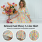 🌺Sommerliches A-Linien-Kleid mit Taillenband und Blumenmuster für den Alltag